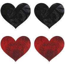 Peekaboos Nipple Stickers Hjerte Rød 2 pak  1